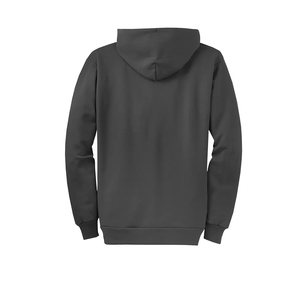 Port & Company® Core Fleece Full-Zip Hooded Sweatshirt - Charcoal