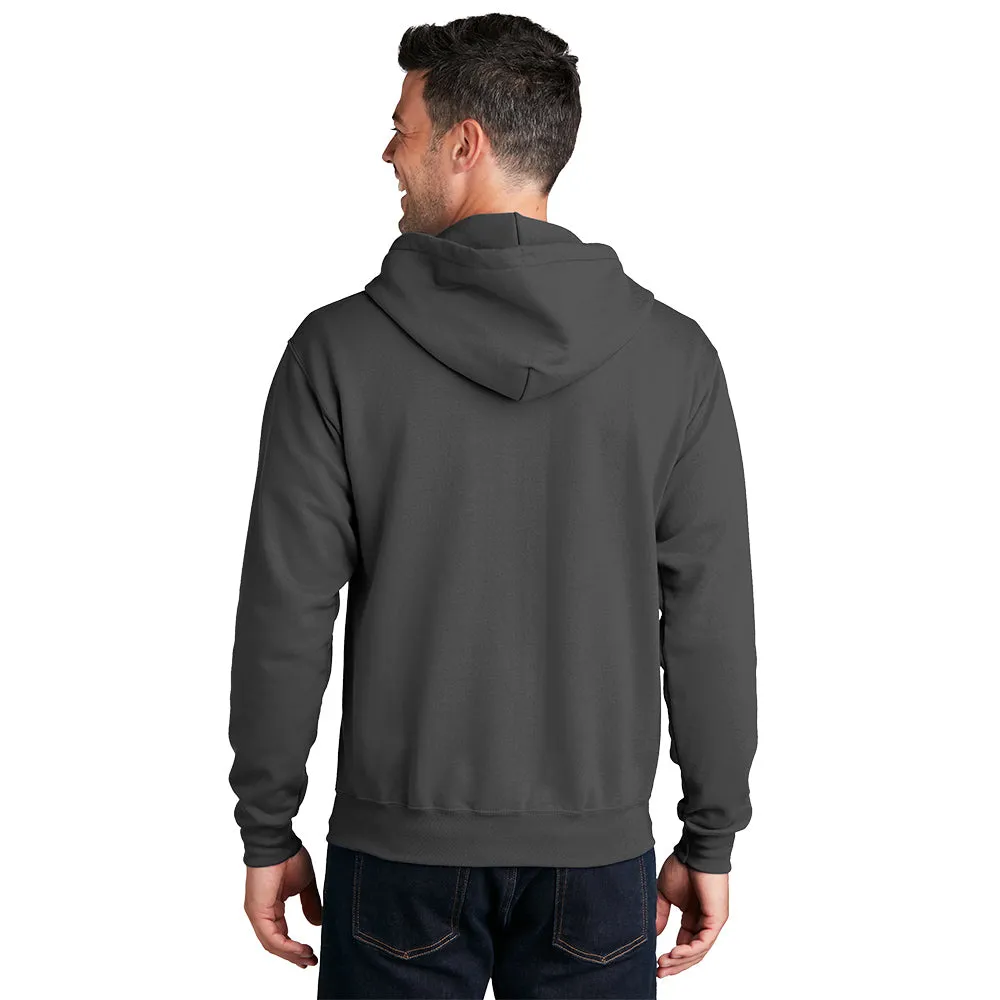 Port & Company® Core Fleece Full-Zip Hooded Sweatshirt - Charcoal