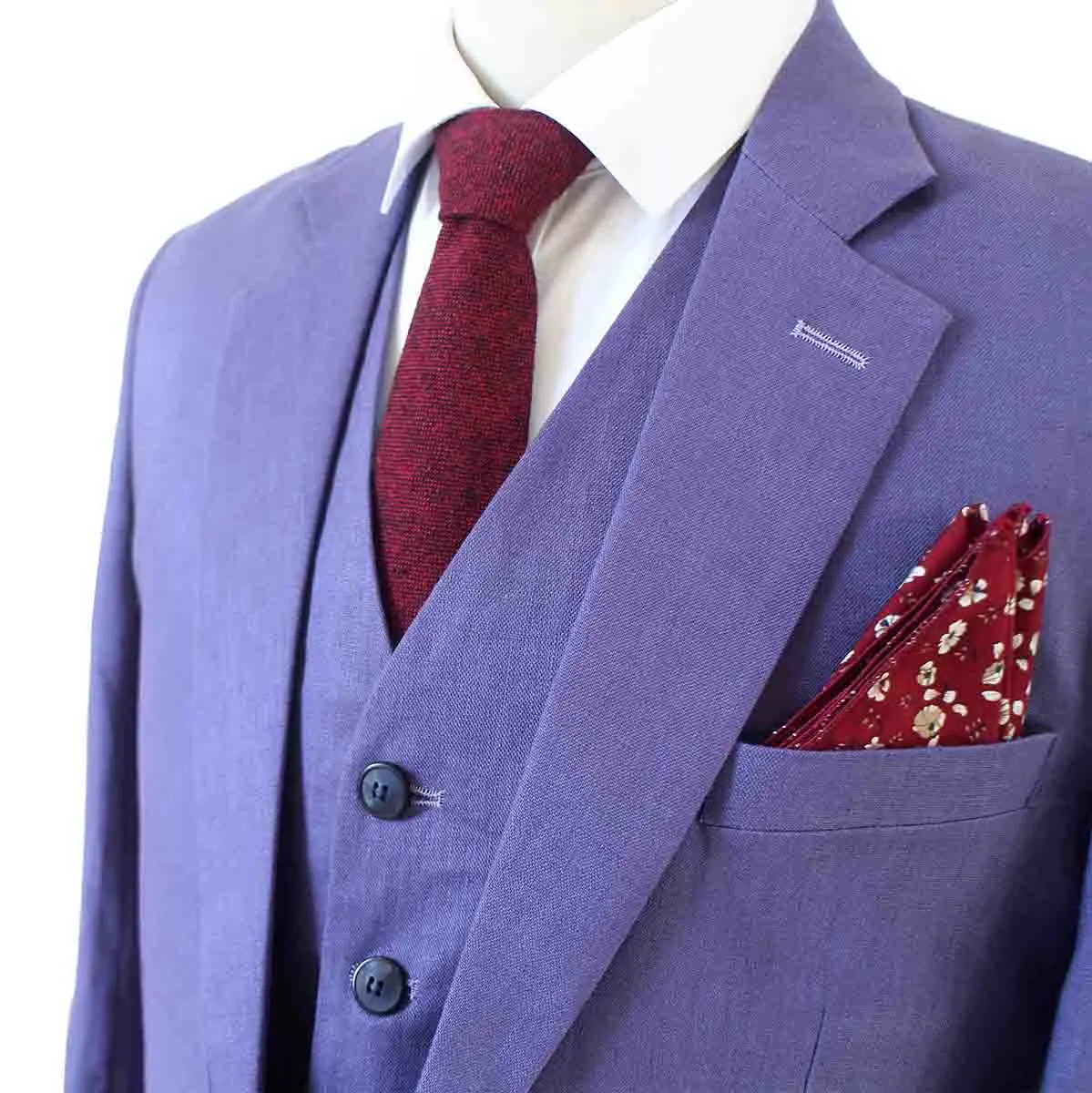 PURPLE 3 PIECE LINEN SUIT