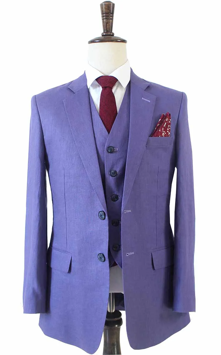 PURPLE 3 PIECE LINEN SUIT