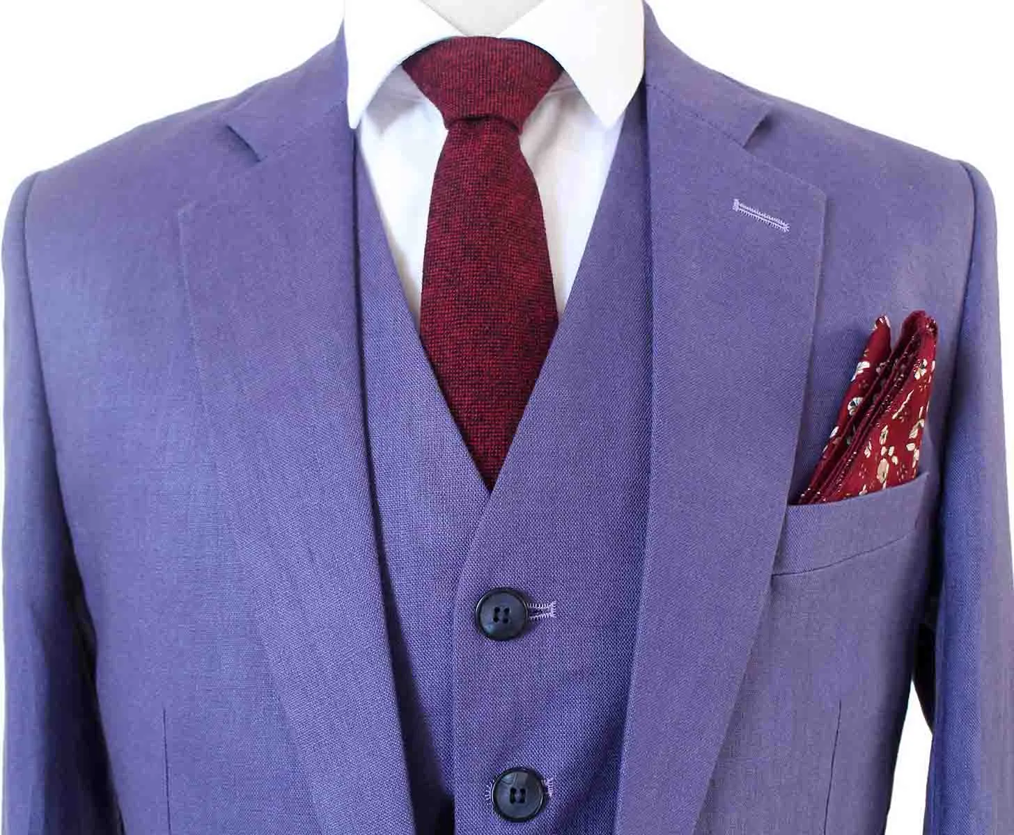 PURPLE 3 PIECE LINEN SUIT