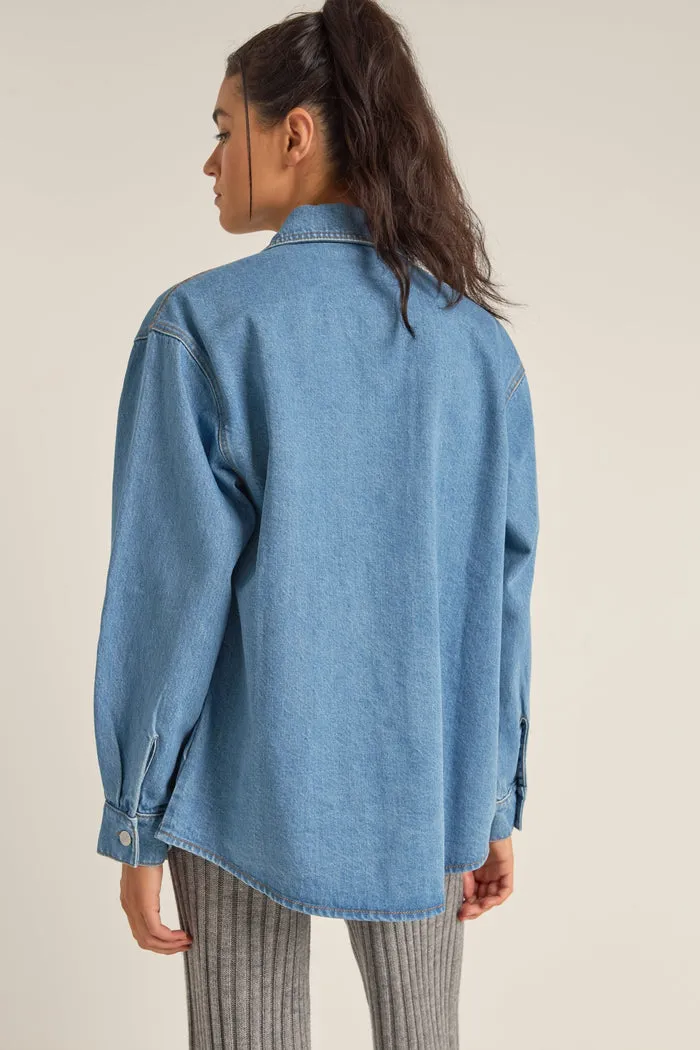 Rhythm Oversized Denim Shacket - WASHED BLUE