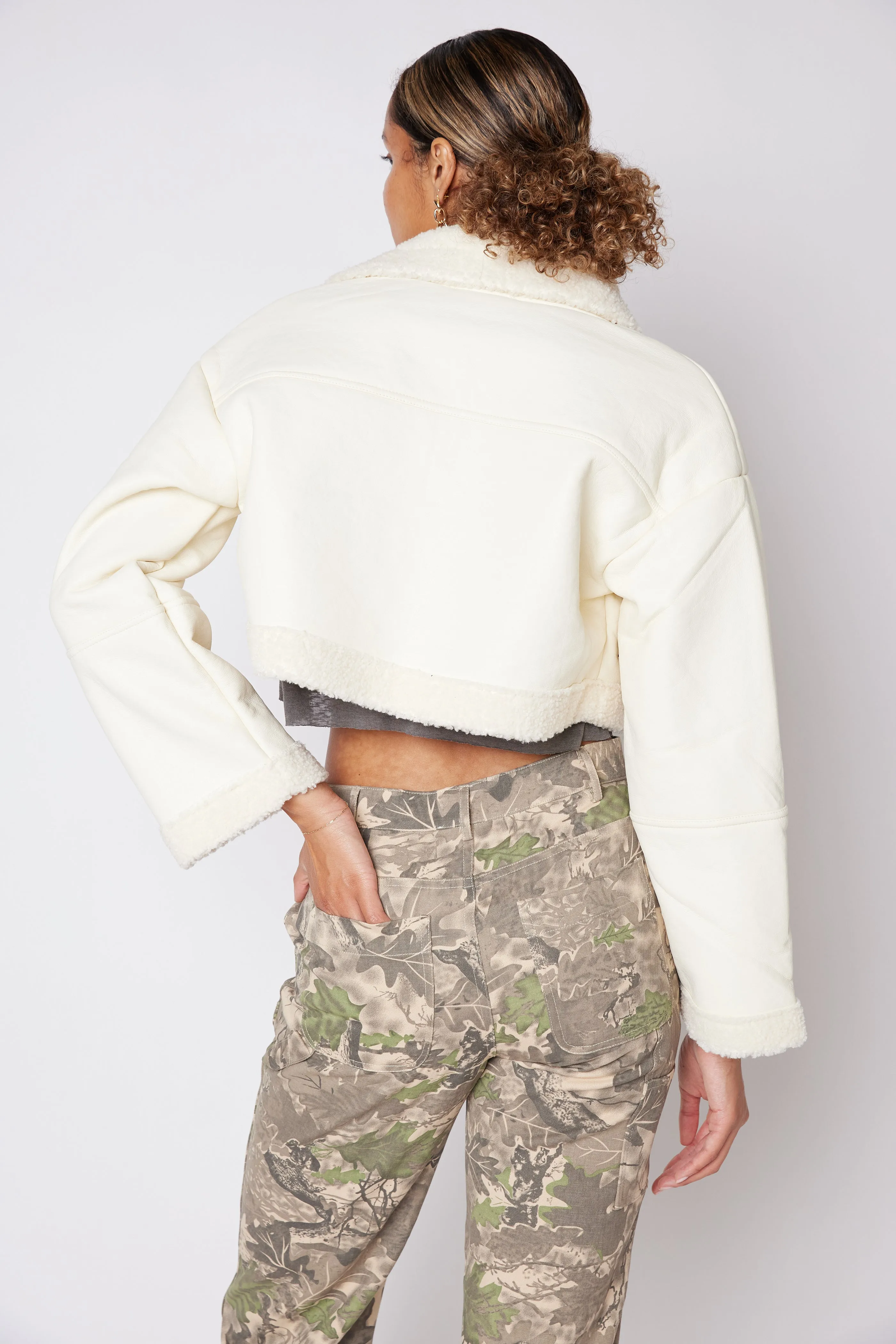 SALE - Jude Sherpa Cropped Jacket