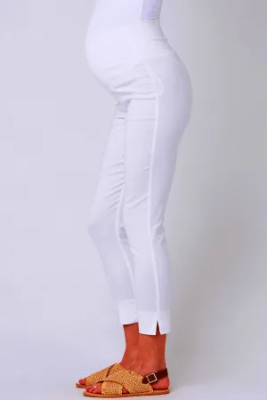 Sara Crop White Maternity Pants Ripe