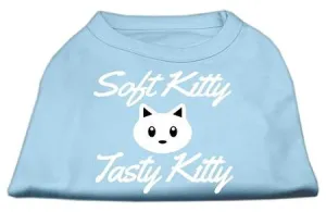 Softy Kitty, Tasty Kitty Screen Print Dog Shirt Baby Blue XS (8)