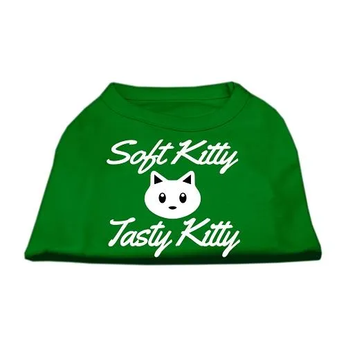 Softy Kitty, Tasty Kitty Screen Print Dog Shirt Emerald Green XXL (18)