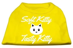 Softy Kitty, Tasty Kitty Screen Print Dog Shirt Yellow XL (16)