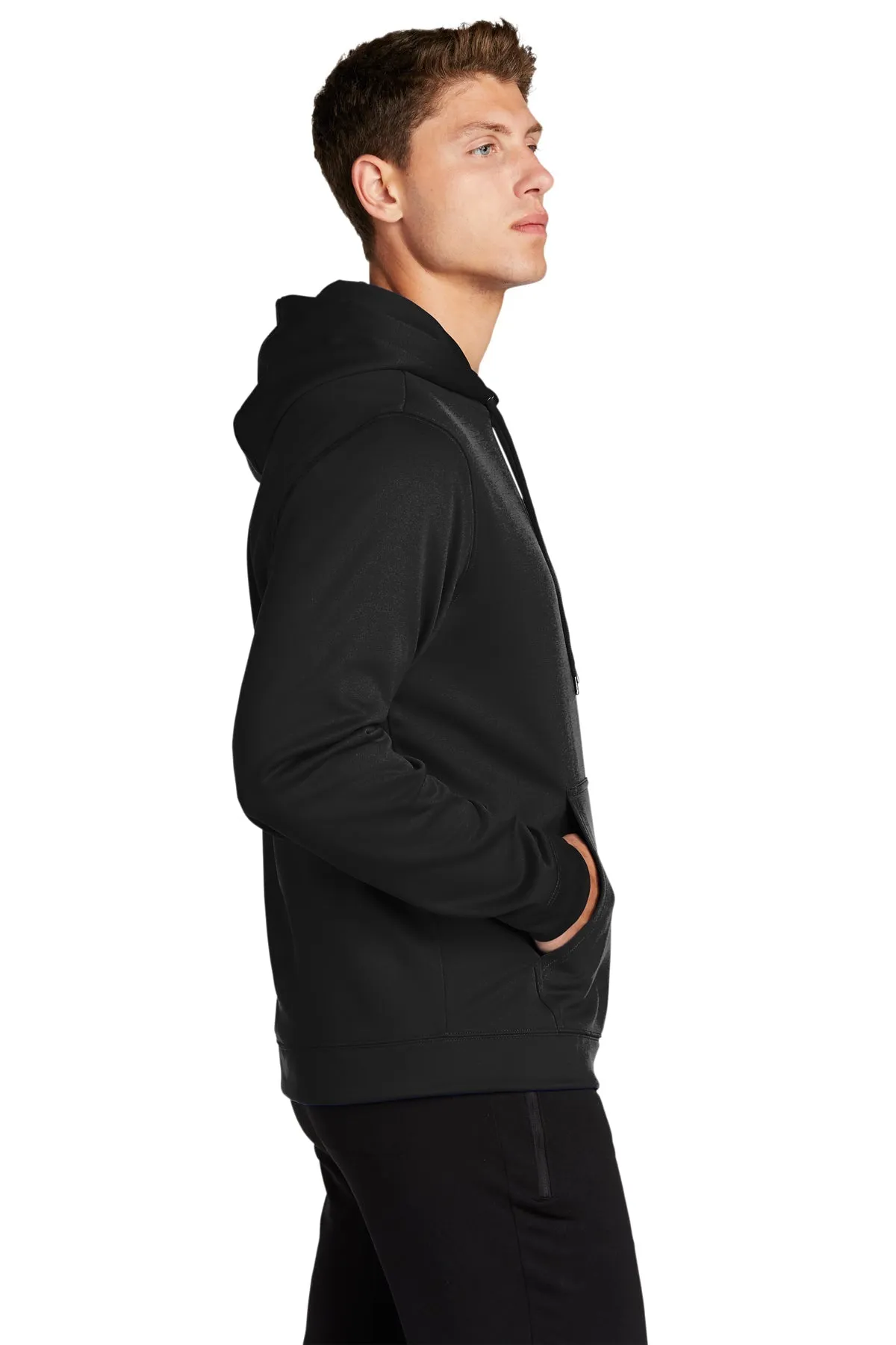 Sport-Tek Sport-Wick Fleece Custom Hooded Pullovers, Black