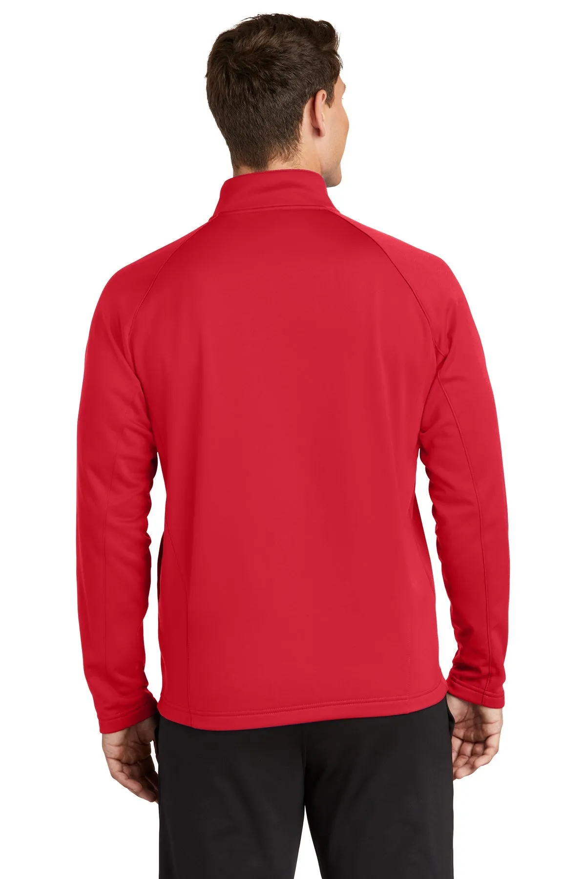 Sport-Tek Sport-Wick Fleece Customized 1/4-Zip Pullovers, Deep Red/ Silver