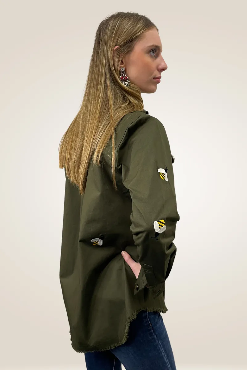 Studded Bee Military Shirt By Pixi Carinval