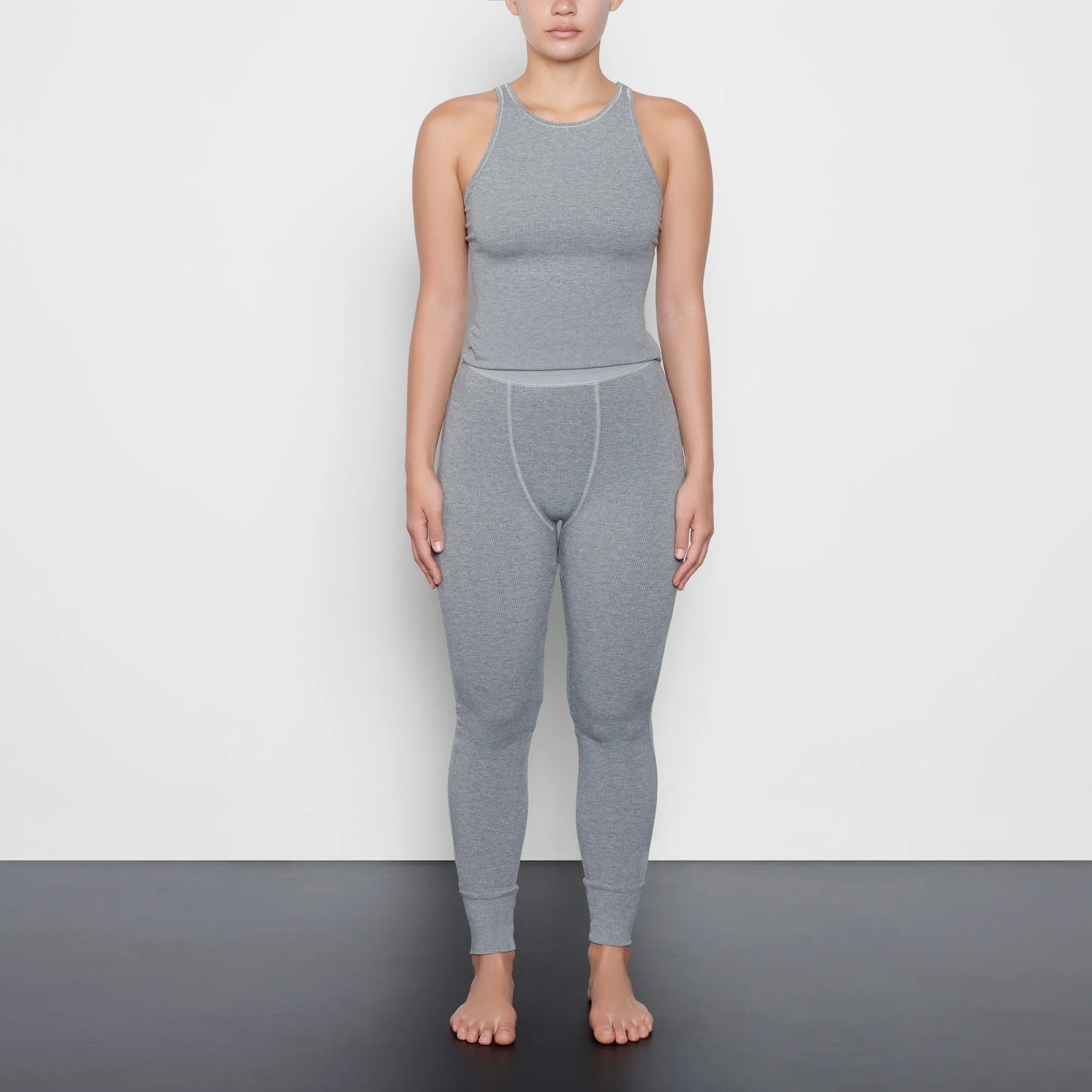 SUMMER SLEEP RIB LEGGING | HEATHER GREY