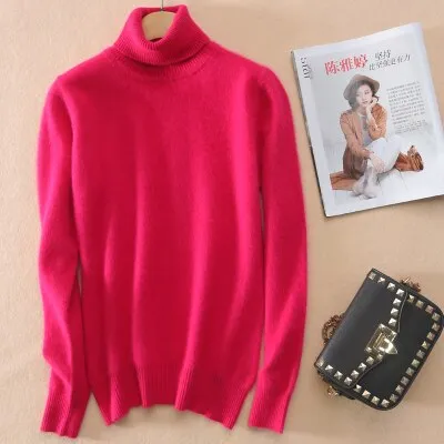 Super Warm Mink Cashmere Soft Fur Fleece Turtleneck Sweaters and Pullovers for Women Autumn Winter Jumper Female Brand Jumper