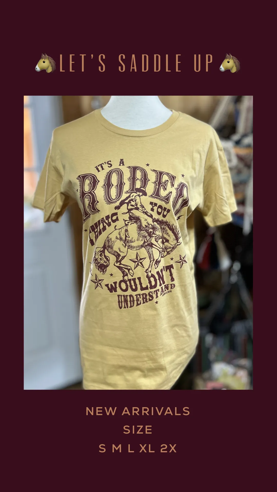 Western Rodeo Mustard Tee Shirts