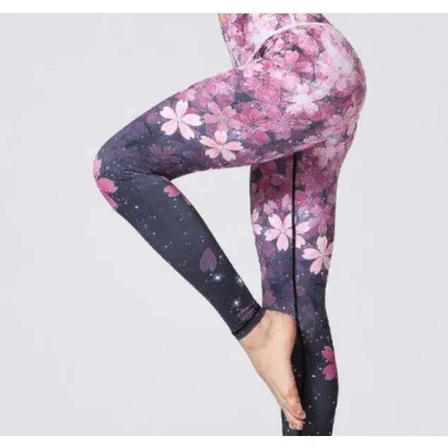 Women Digital Printed High Waist  Push Up Sports Leggings