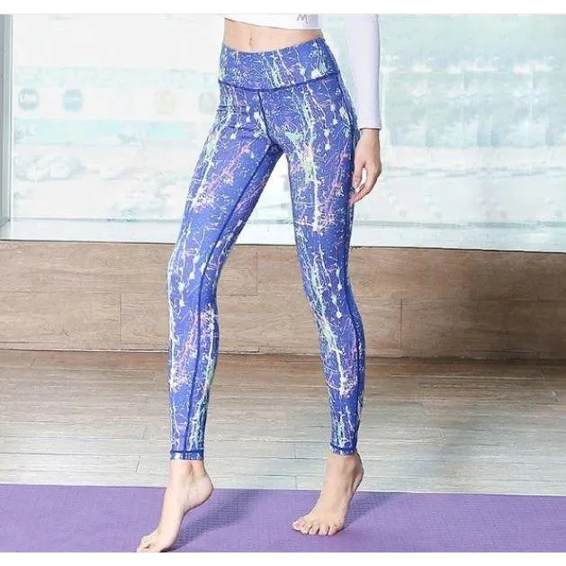 Women Digital Printed High Waist  Push Up Sports Leggings