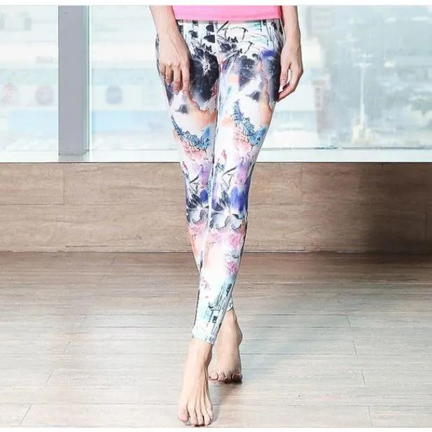 Women Digital Printed High Waist  Push Up Sports Leggings