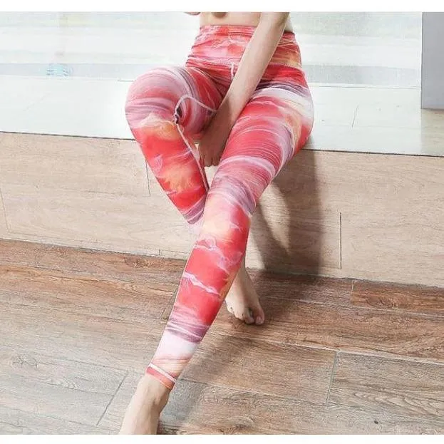 Women Digital Printed High Waist  Push Up Sports Leggings