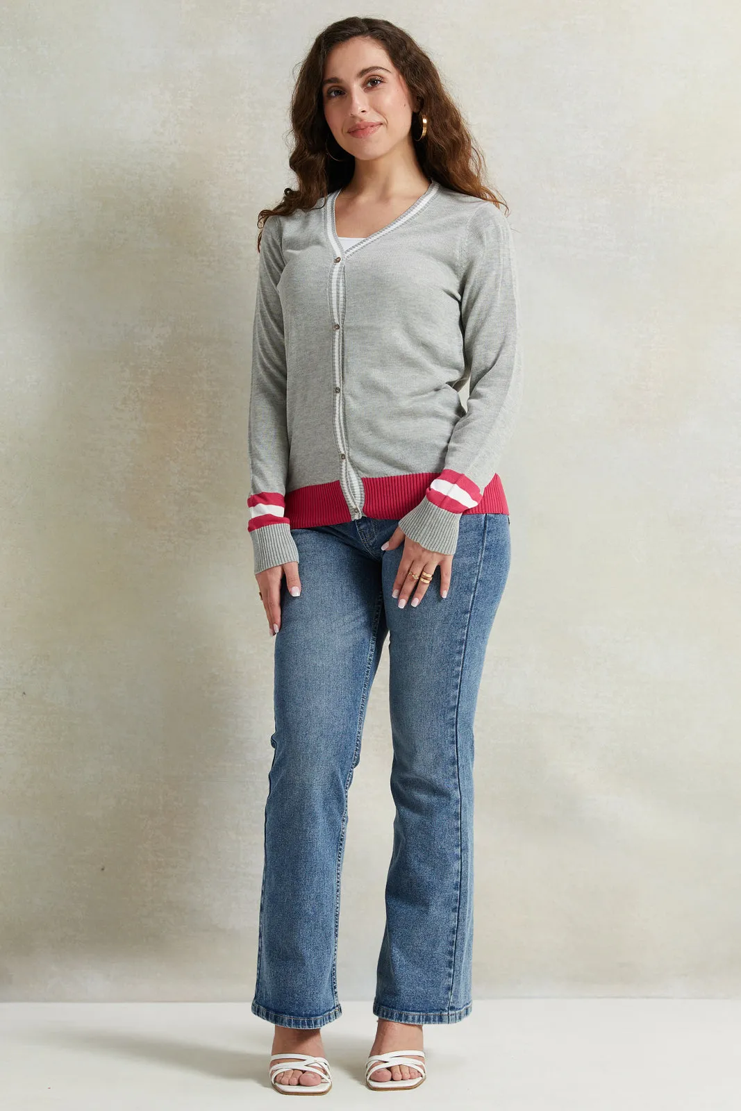 Women Grey Long Sleeved Sweater