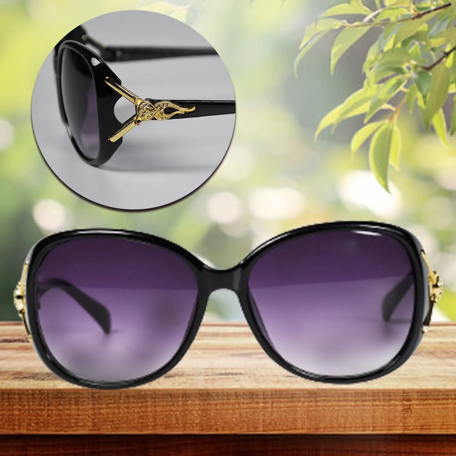 Women Specs Black Polarized Sunglasses Elegant Female Sunglass For Indoor & Outdoor Use