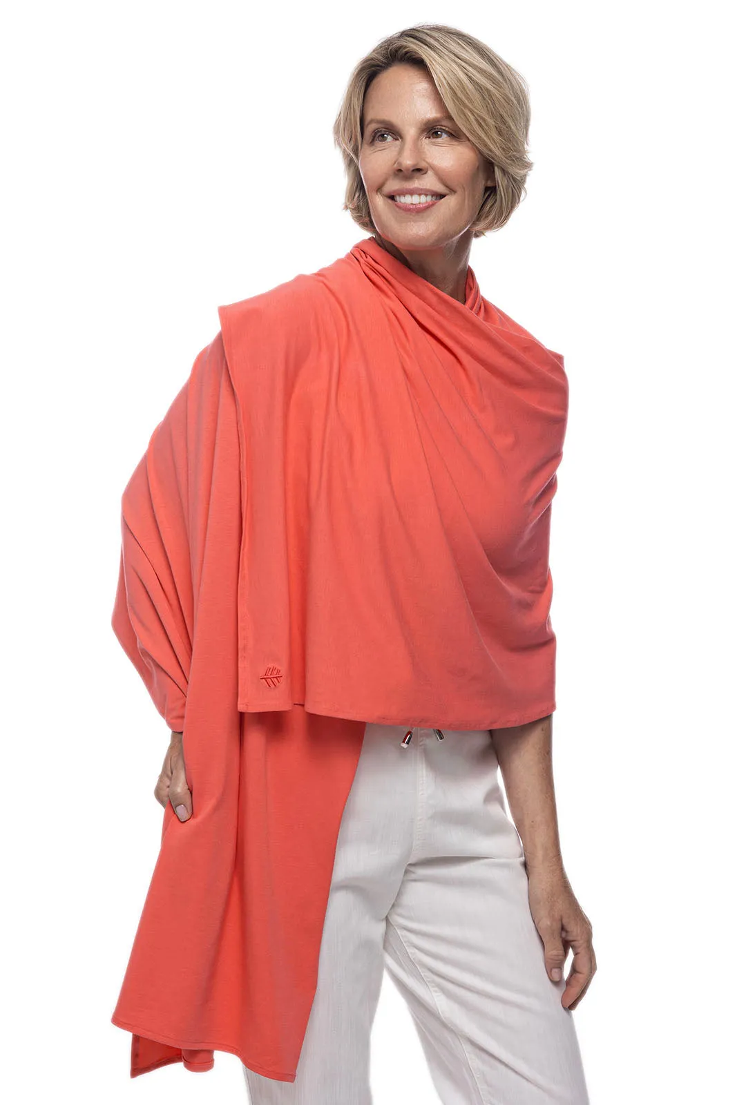 Women's Sanibel Everyday Beach Shawl  |  Vivid Coral