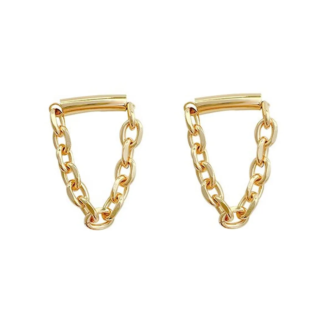 Yellow Chimes Earrings For Women Gold Toned Interlinked Chain Dramatic Drop Earrings For Women and Girls